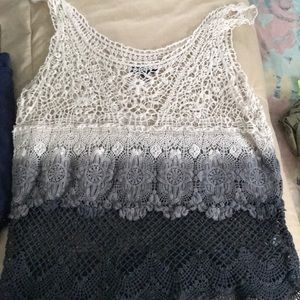 Ombré crochet tank top